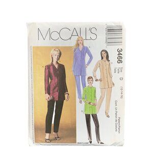McCalls Womens Tunic Shirt Pants Sewing Pattern 3466 Size 12-14-16 uncut
